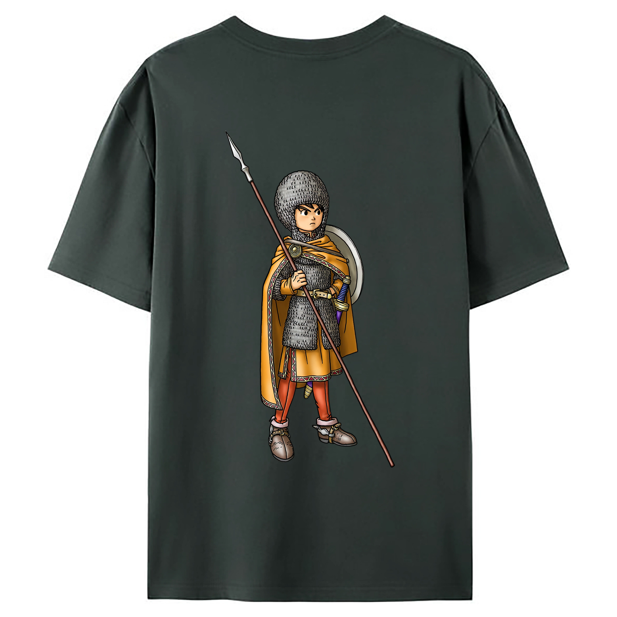 （画像用） ドラゴンクエスト Doragon Kuesuto Dragon Quest 綿100％ メンズ半袖Tシャツ（バックプリント） 通気性